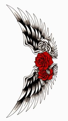 a rose with wings tattoo design