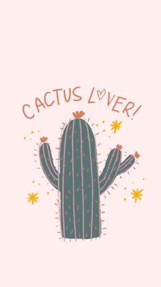 a cactus with the words cactus lover written on it's back and stars in the background