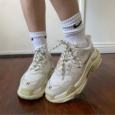 Balenciaga White Triple S Sneakers In Size 37 Italian Purchased On Net A Porter In 2019! Only Worn A Handful Of Times, In Amazing Used Condition Send Offers Please :) Will Ship With Original Box Balenciaga Triple S White, Balenciaga Shoes, Balenciaga Triple S, Womens Shoes Sneakers, Balenciaga, Shoes Sneakers, Women Shoes, White, Sneakers