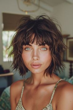 Are you ready to embrace the edgy, stylish, and incredibly versatile world of short shag hairstyles with bangs? This iconic haircut has made a major comeback in recent years, and for good reason. The short Lob Shag Haircut With Bangs, Short Bob Layers, Wavy Short Hair With Bangs, Shaggy Short Hair With Bangs, Messy Bob With Bangs, Short Wavy Shag, Edgy Shag Haircut, Short Layered Shag, Shag Pixie