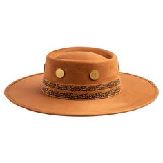 Camel Coinbon Cordobez Hat - YSSLA Charro Suit, Suede Hat, Equatorial Guinea, Wide Brimmed, Jewelry Bags, Resort Wear, Camel, Dress Shop, Perfect Fit