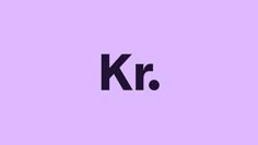 the letter k r in black on a purple background