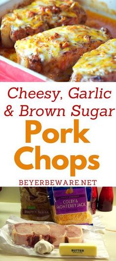 cheesey, garlic and brown sugar pork chops are the perfect side dish for dinner