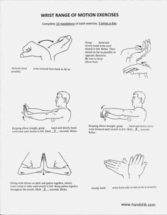 Wrist Range Of Motion Exercises, Wrist Drop Exercises, Range Of Motion Exercises, Upper Back Exercises, Home Exercise Program