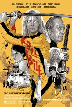 the movie poster for kill bill, starring actors from two different films and their characters