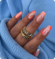 Express yourself through the art of nails Holiday Acrylic Nails, Summer Gel Nails, Peach Nails, Colorful Nails, Summery Nails, Cute Summer Nails, Acrylic Nails Coffin Short, Pink Acrylic Nails, Pretty Acrylic Nails