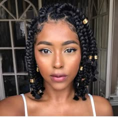 Trendy We Fryzurach, Toddler Hair Styles, Bob Braids Hairstyles, Braids Styling, Medium Box Braids, Blonde Box Braids, Short Box Braids Hairstyles, Short Box Braids