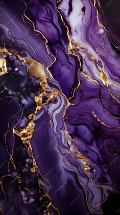 purple and gold marble with golden accents