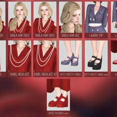 an image of a woman's clothing and shoes for the simse game,