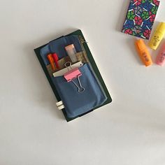 "Planner pouch with elastic band. Planner Pen Pouch is great for A5 Planners, notebooks, journals, and agendas. Check out a set of different sized pen pouches to store all your stationary in my shop.   🎁 WHAT IS IN THE PACKAGE * 1 piece  Planner pencil pouch with multi pocket Take a look at my journal pen pouch collection ⬇ https://etsy.me/3WQgwDp Take a look at my pen holder bag collection ⬇ https://etsy.me/3Kd6ZBV Take a look at my canvas planner cover/ a5 notebook pouch collection ⬇ https://etsy.me/3MFaLXC In summary; EXTERIOR BODY *  Cotton canvas fabric. *  3 pockets *  1 large pocket *  elastic band *  with zipper INNER *  100% cotton lining 📐 SIZE  Pencil case for a5 notebook; * Width: 10 cm / 3,93\" inc * Length:  20 cm / 7,87 \" inc Elastic for A5 planners; *21 cm / 8.3\" inc If Functional Pouch Pencil Case, Zipper Pouch Organizer For Back To School, Blue Stationery For Back To School Organization, Blue Pouch Pencil Case For Organization, Functional School Pencil Case With Pockets, Back To School Stationery Zipper Pouch For Daily Use, Back To School Organizers With Zipper Pouch, Back To School Stationery With Zipper Pouch, Functional Blue Organizers For Everyday Use