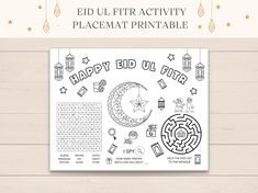 a printable happy eid uli's activity page