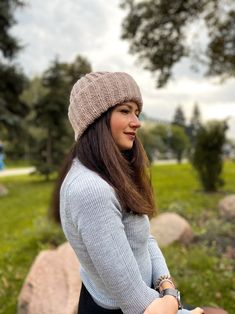 Wool Hat, Christmas Gifts, Gift for Her, Warm Winter Hat, Winter Accessory, Chunky Beanie, Helsinki Hat, Super Chunky Knit Hat, Brown Hat - Etsy Ukraine Soft Knit Beanie Hat For Winter, Beige Hand Knitted Winter Hat, Soft Knit Beanie For Winter, One Size Winter Beanie, Beige Yarn Hat For Winter, Winter Beige Knitted Hat, Cozy Beige Crochet Beanie Hat, Knitted Beanie Winter Hat, Everyday Knitted Beanie Cap