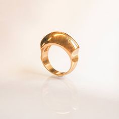 Gold Dome Ring, Dome Ring, 14k Gold Statement Ring, Unique Women's Ring, Unusual Gifts For Her, Gift Unique Dome Ring With Polished Finish As Gift, Modern Dome Ring With Gemstone, Handmade Gold Open Dome Ring, Luxury Handmade Unique Dome Ring, Modern Adjustable Gold Dome Ring, Minimal Ring, Gold Statement Ring, Domed Ring, Unusual Gifts