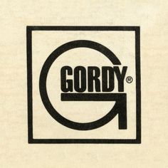 the logo for gordy is shown in black and white