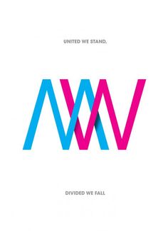 a poster with the words divided we fall written in blue, pink and purple letters