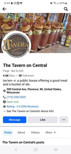 the tavern on central is open for business