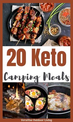 the cover of 20 keto camping meals