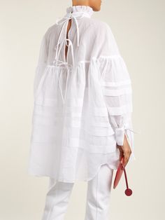 Mode Kimono, Lady Like, Cecilie Bahnsen, Stil Boho, Moda Chic, Lace Shirt, White Shirts, Cotton Top, White Fashion