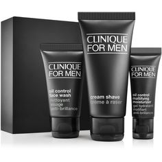 Clinique For Men Starter Kit - Daily Oil Control -  Clinique For Men Daily Oil Control set helps keep skin clear and shine-free anytime, anywhere.    Benefits     A daily routine for a shine-free look. Oil Control Face Wash: Thoroughly cleanses and removes excess oil. Cream Shave: Provides a rich buffer against razor drag and nicks. Mattifying Moisturizer: Delivers lightweight, oil-free hydration and helps mattify excess surface oil throughout the day. Dermatologist tested. No parabens. No phtha Oil Control Face Wash, Mens Skincare, Mini Mascara, Charcoal Face Wash, Mens Face Wash, Clinique For Men, Extra Dry Skin, Face Products, Men Cream