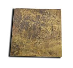 an old, rusty metal plate on a white background