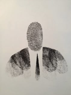 a fingerprint image of a man's face in the middle of his body