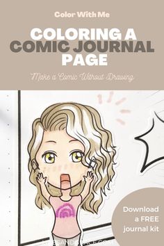 an adult coloring book with the title'coloring a comic journal page make a comic without drawing '