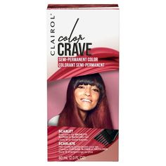 Paint on. Show off. Clairol Color Crave teal semi-permanent hair color lets you flaunt your fearless with bright colors and bold results that gradually fades through 15+ washes. The lighter your hair, the longer your wear. Blonde or brunette? All 11 craveable shades, including Teal, are visible on any hair type, so your look isnt limited by your locks. With 2 weeks of play and no color fade surprises, youre free to rock the hottest color trends with confidence. Combine with Clairol Bleach Kit (s Hair Color For Morena Skin, Clairol Hair Color, Clairol Hair, Hair Color Brands, Temporary Hair Dye, Hair Color Underneath, Colored Hair Tips, Semi Permanent Hair Dye, Hair Color Caramel