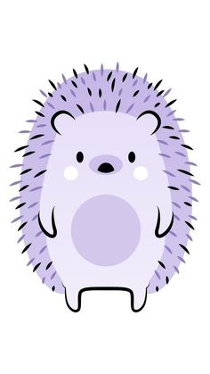 a purple hedgehog with black lines on it's face