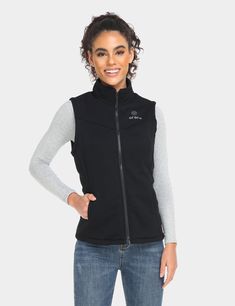 Crafted with an ultra-soft fleece liner and equipped with 3 carbon fiber heating elements. This fleece vest can be used over a long-sleeved shirt on chilly fall days or layered under a jacket for cold commutes and epic ski days. Machine washable. Heated Vest, Heated Clothing, Heated Gloves, Vest For Women, Fall Days, Hoodie Green, Fleece Vest, Body Size, Grey Hoodie