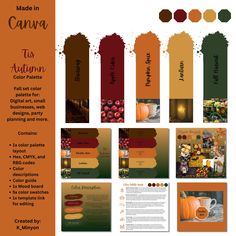 an orange and green brochure with pumpkins on it