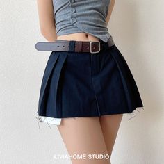 Pocket Cargo Pleated Skirt for Women Fashion Solid Wild Casual A-line Summer Mini Skirts with Belt Streetwear Saia Feminina voguable Winter Sweaters Oversized, Mens Winter Sweaters, Summer Mini Skirt, Navy Blue Print, Skirt For Women, Mini Dresses Summer, One Piece For Women, 7 11, Women's Summer Fashion