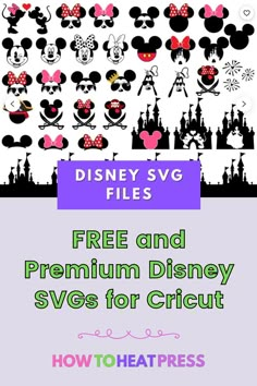 the disney svg files are free and premium for cricut