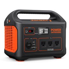 an orange and black portable power station