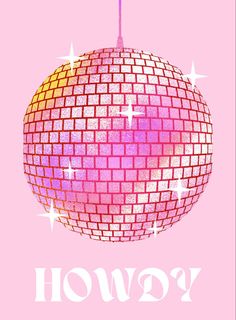 a disco ball with the words lost in music written below it on a pink background