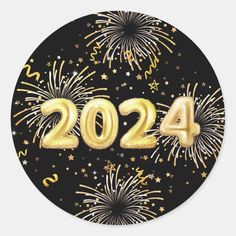 a black and gold fireworks sticker with the number 4204 on it's side