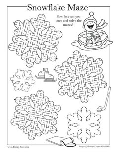 the snowflake maze worksheet is shown with instructions for how to make it