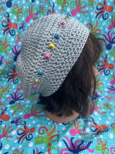 Soft and cool, this adorable slouchy hat is the perfect accessory for any time of the year!  Sized to fit teen - adult women. Casual Beaded Cap Hat, Casual Beaded Cap, Casual Gray Crochet Hat One Size, Casual Beanie For Festivals, Casual Crochet Hat For Festival, Adjustable Playful Crochet Hat, Casual Winter Beanie For Festivals, Casual Gray Crochet Hat, Casual Winter Festival Beanie