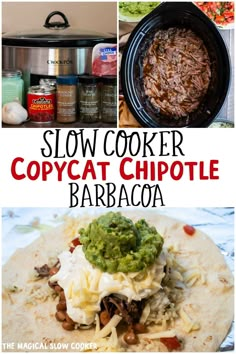 slow cooker copycat chipotle barbacoa recipe with the title