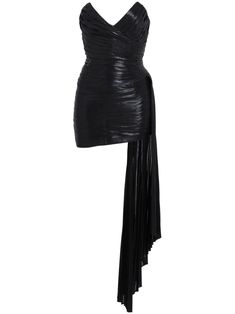 black ruched detailing draped detailing V-neck sleeveless straight hem Saint Laurent Mini Dress, Fashion Engineering, Fitted Outfits, Expensive Stuff, Expensive Dresses, Girls Stuff, Ootd Inspo, Versace Outfit, Couple Games