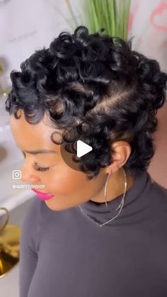 GLOBAL TRANSFORMATIONS on Instagram: "Curly Finger waves 💕

@hairfetishshop 

We are so here for this Betty boop look finger waves. Would you rock the look? Let us know in the comments below. #thechoppedmobb 

___________________________
Dealing with Alopecia? No more worries! Our #1 Seller Batana Oil is back in stock and the results of hair growth by our clients are outstanding! 🔥
Click the link in Bio to get yours before they run out. 
__________________________

#fingerwaves #pixiecut #pixie #thecutlife #voiceofhair #shorthairdontcare" Natural Finger Waves, 4c Finger Waves, How To Do Finger Waves, Fingerwaves Long Hair, Betty Boop Hairstyle, Finger Waves For Black Women, Finger Wave Hairstyle, Mother Of The Groom Hairstyles