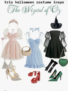 there are many different outfits and shoes on this page for halloween costume inspoj