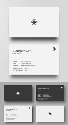 some business cards with black and white designs