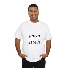 Perfect shirt for the best dad! Fabric: Made with medium fabric (5.3 oz/yd² (180 g/m consisting of 100% cotton for year-round comfort that is sustainable and highly durable. Made using 100% US cotton that is ethically grown and harvested. Gildan is also a proud member of the US Cotton Trust Protocol ensuring ethical and sustainable means of production. This tee is certified by Oeko-Tex for safety and quality assurance. Great Fit: The classic fit of this shirt ensures a comfy, relaxed wear while Best Dad Shirt, Worlds Best Dad Shirt, White Graphic T-shirt For Father's Day, Christmas For Dad T-shirts Teepublic, Father's Day Crew Neck T-shirt, Father's Day T-shirt With Funny Print In Relaxed Fit, Papa Shirt, Papa Shirts, Dad Birthday Gift