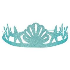 a tiara that is made out of paper with seaweed and starfish on it