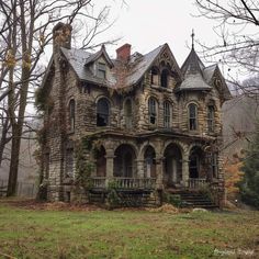 an old abandoned house in the woods