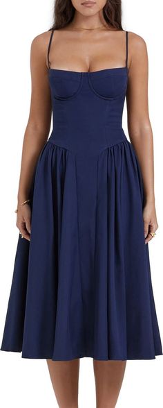 HOUSE OF CB Samaria Corset Fit & Flare Dress | Nordstrom Dirndl Outfit, Backless Midi Dress, Dress Women Elegant, Strapless Midi Dress, Mini Robes, Vintage Maxi Dress, Suspender Dress, House Of Cb, Mongolia