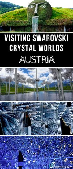 the cover for visiting swarovski crystal world in australia, with text overlaying