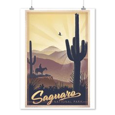 Saguaro National Park, Arizona, Lithograph, Lantern Press Artwork, Art Prints and Metal Signs Art Lantern Press Saguaro National Park, Desert Scene, Wood Postcard, Stationery Printing, Gallery Artwork, Arizona Desert, Large Framed Prints, Puzzle Board, Unique Artwork