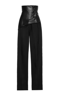 Pants With Corset, Celana Jogger Wanita, Corset Pants, Leather Corset, Leather Trousers, Moda Vintage, Faux Leather Pants, Kpop Fashion Outfits, Mode Vintage