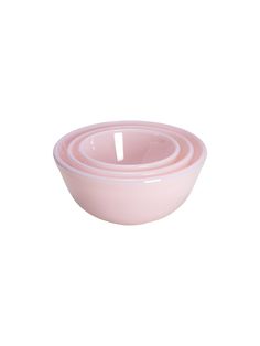 Mosser Glass Pink 3 Piece Mixing Bowl Set Weston Table Baking Bowls Set, Pink Mixing Bowl, Pink Kitchenware, Light Pink Kitchen, Pink Glasses, College Dorm Room Inspiration, Flint Glass, Glass Mixing Bowls, Trendy Interiors